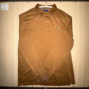 Tommy Hilfiger Tan Long Sleeve Polo Shirt